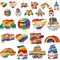 36 Pcs LGBT Pride Wood Hanging Ornaments LGBT Pride Rainbow Pendant Slices Tags Hanging Decoration Wood Gay Pride Ornament for Birthday Party Anniversary Home Tree Decor, 12 Styles